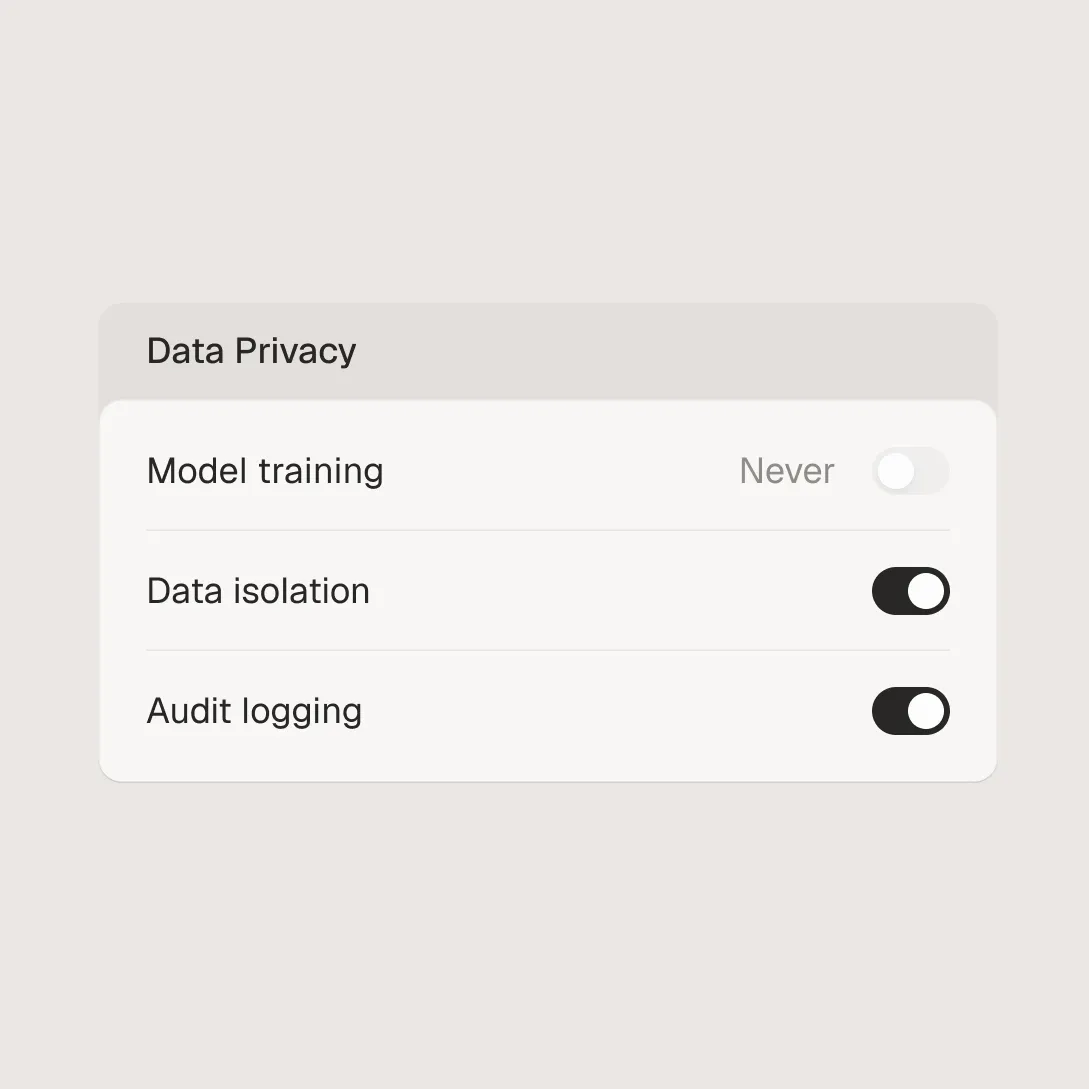 Your data never trains AI models