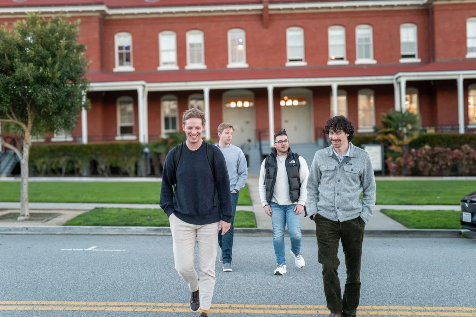 Adapt teammates walking outside the Presidio office